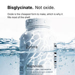 Magnesium Glycinate card: glycinate rather than oxide — oxide is the cheapest form to make, this is magnesium chelated to glycine